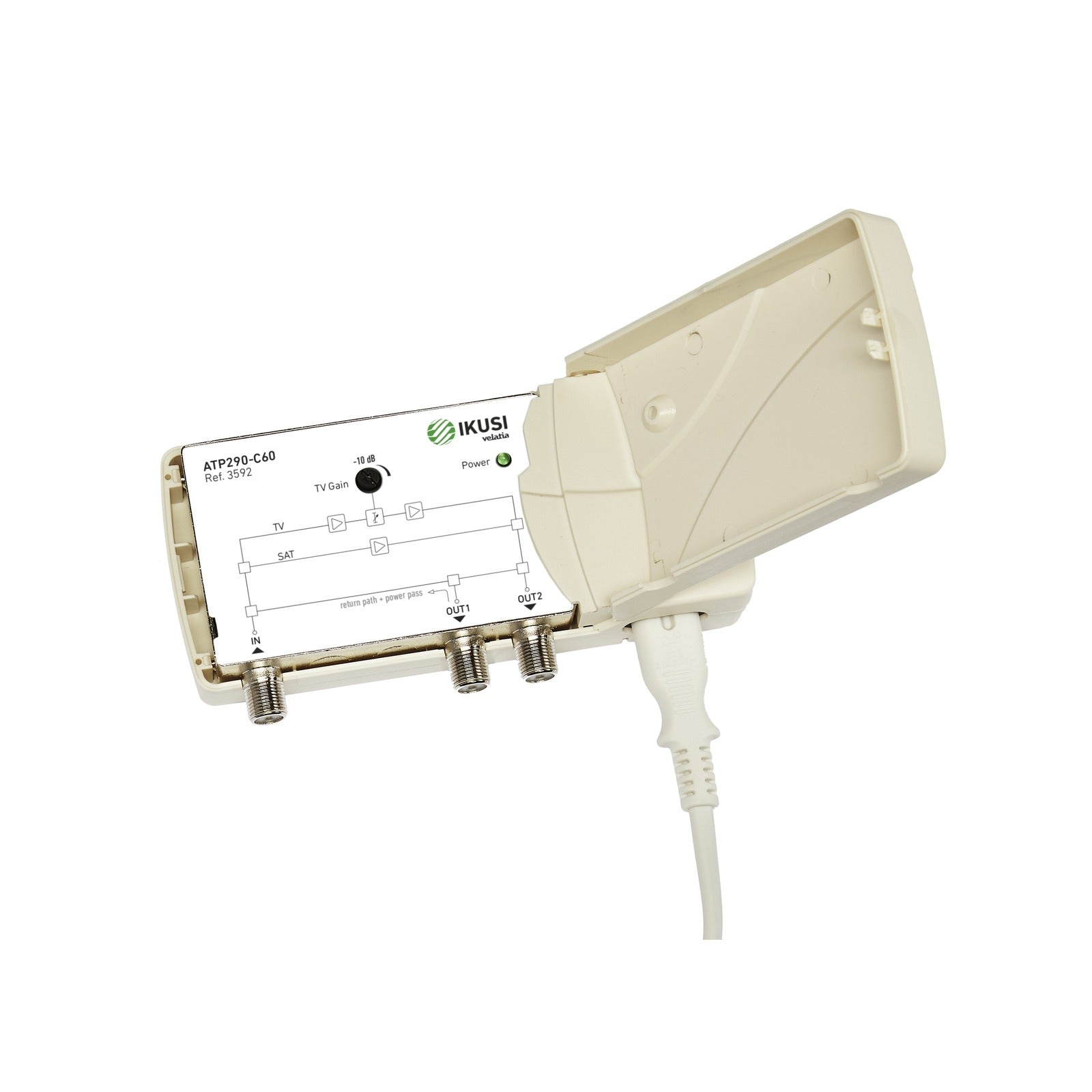 ATP-290-C48 — Amplificador 1 entrada 2 salida terrestre/satélite 47-694 MHz Fagor 3593 - referencia 3593