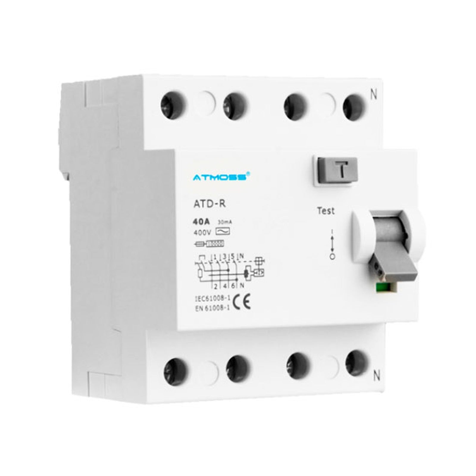 Interruptor diferencial superinmunizado 4P 10 kA A 63 A 30 mA Atmoss 100-DIF014 - referencia 100-DIF014
