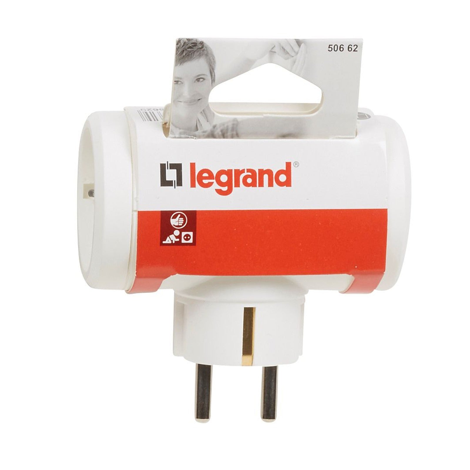 Adaptador Legrand con 3 tomas 2P+T, 16 A, blanco, 050662 - referencia 050662