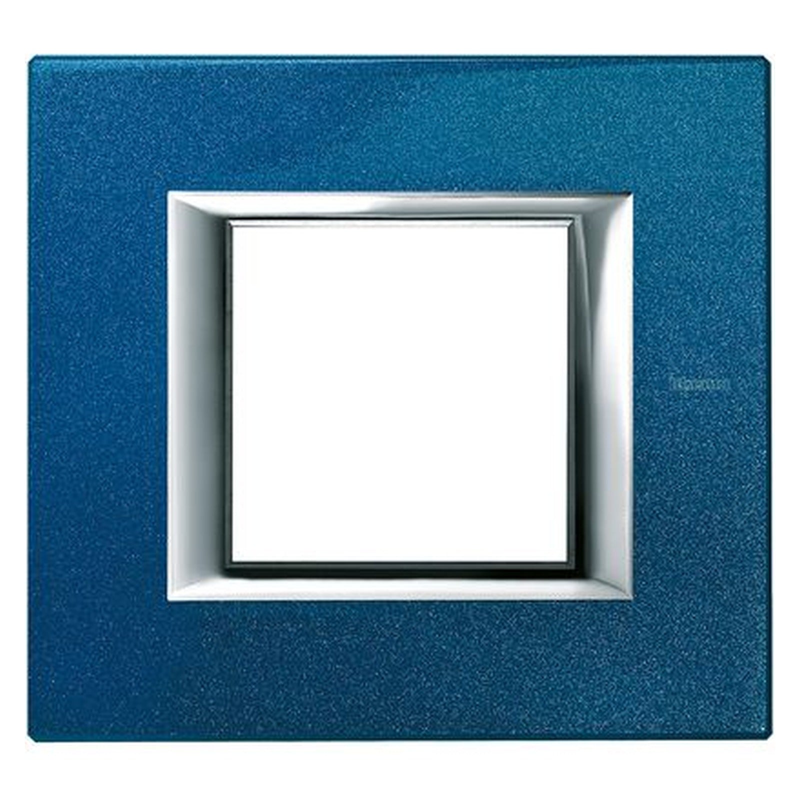 Placa rectangular BTicino Axolute de 2 módulos, metal azul Meissen, HA4802BM - referencia HA4802BM