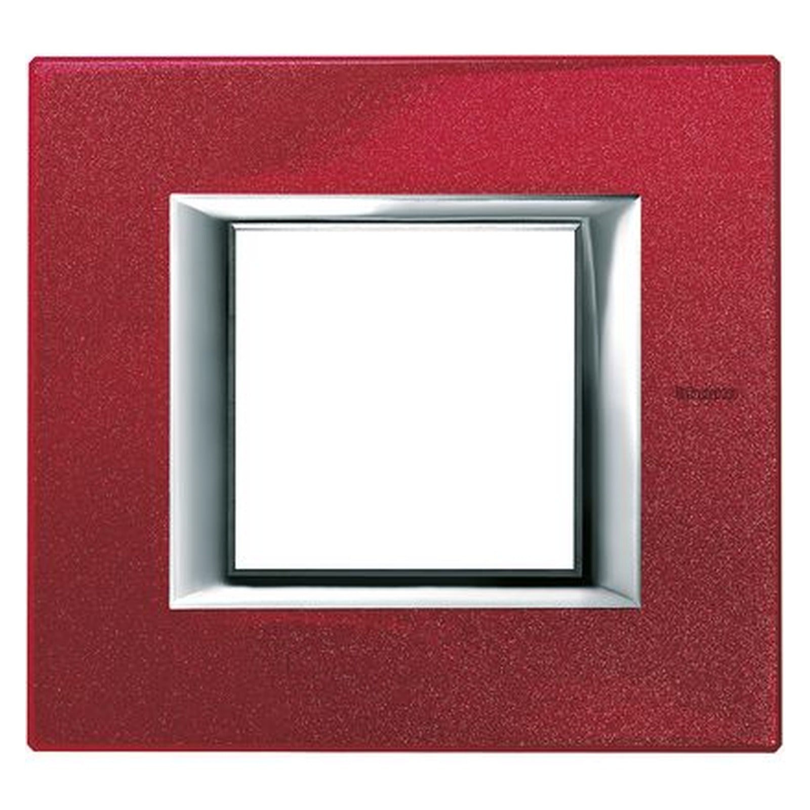 Placa rectangular BTicino Axolute de 2 módulos, metal rojo China, HA4802RC - referencia HA4802RC