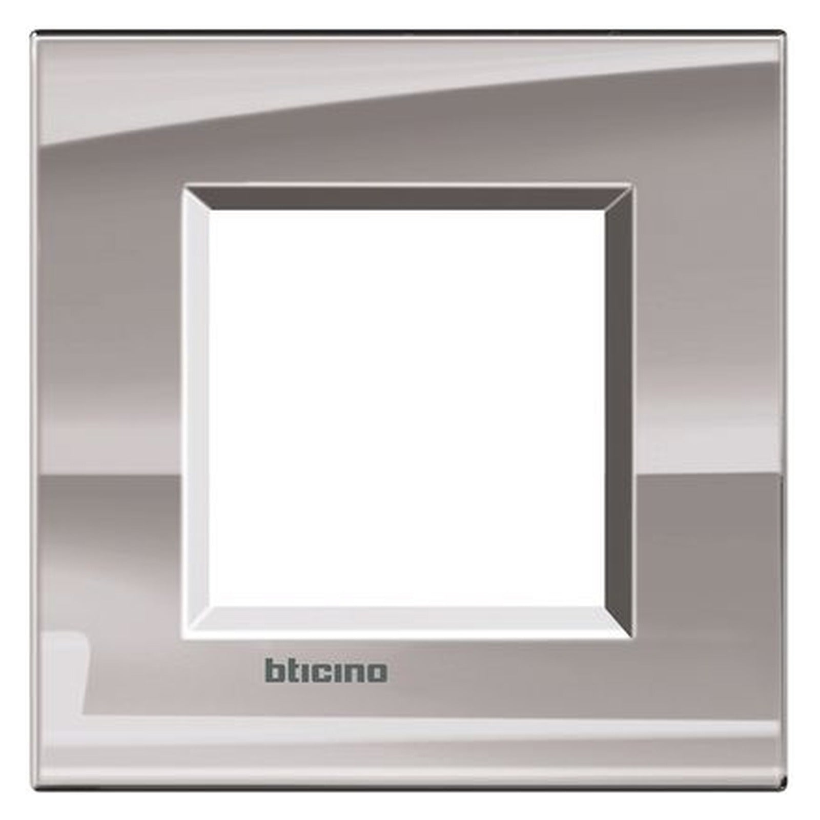 Placa cuadrada BTicino Livinglight de 2 módulos, níquel estaño pulido, LNA4802NS - referencia LNA4802NS