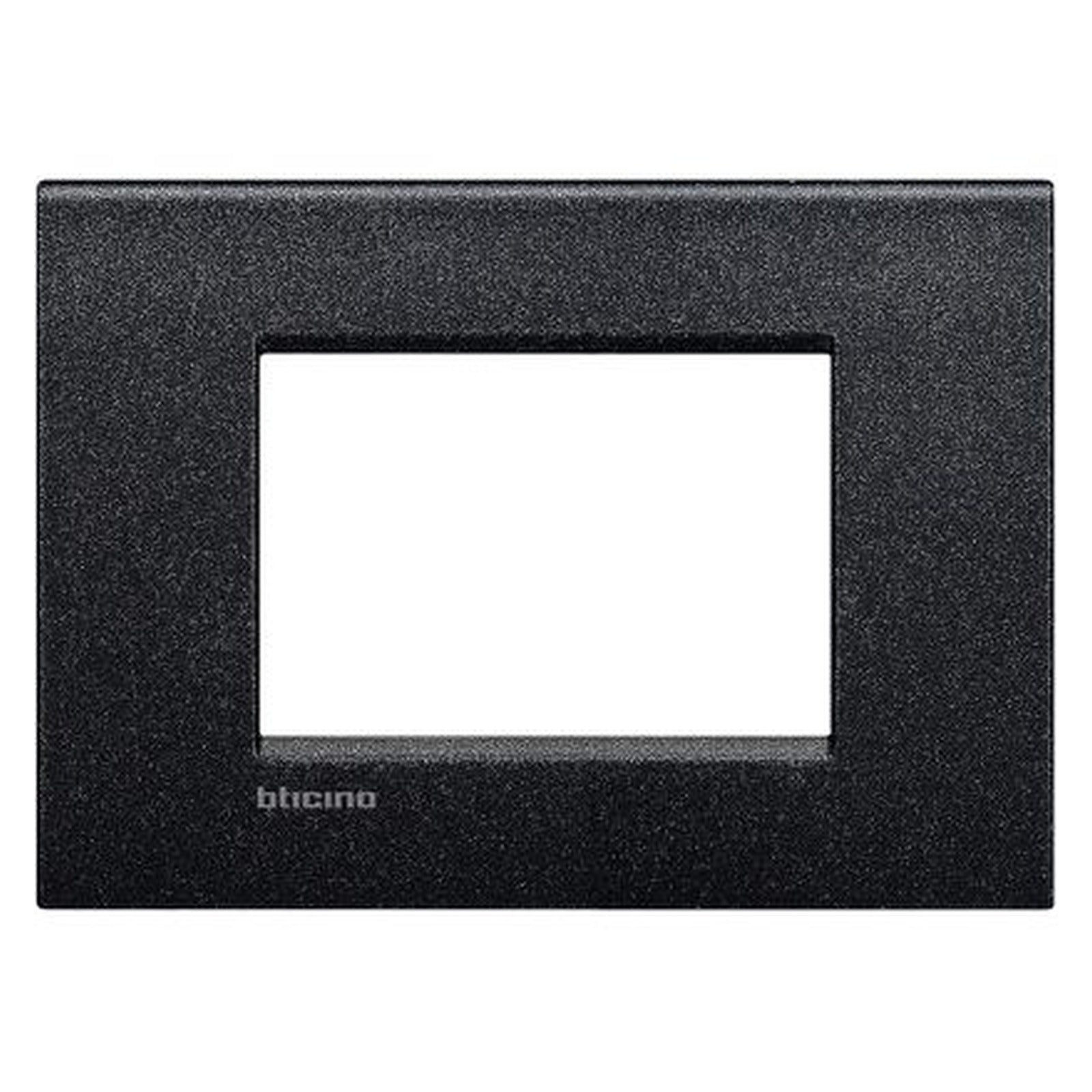 Placa BTicino Livinglight Air de 3 módulos, negro Lava, LNC4803NL - referencia LNC4803NL