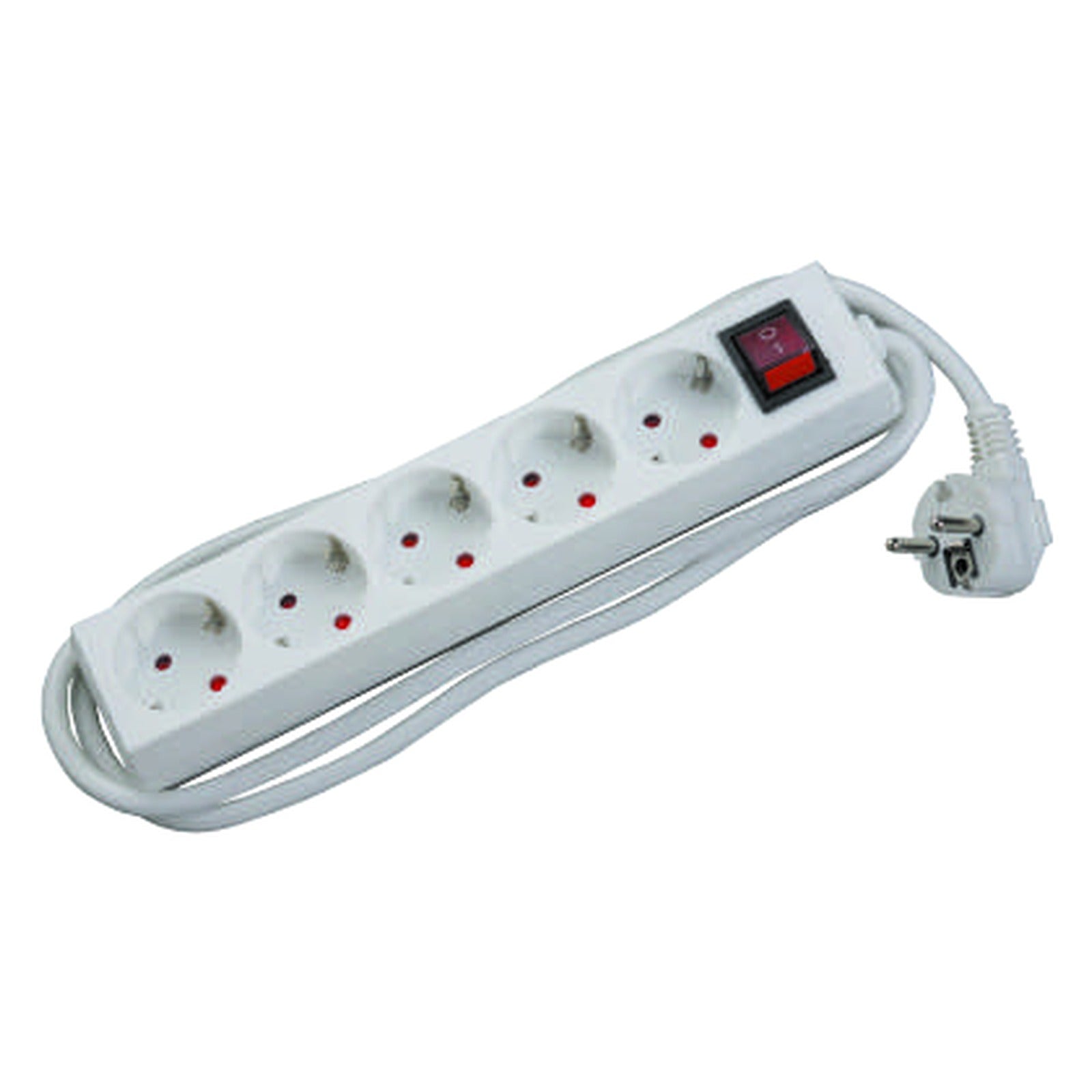 Base múltiple de 5 tomas con interruptor, blanca Fenoplástica - Ref. 277B - referencia 277B
