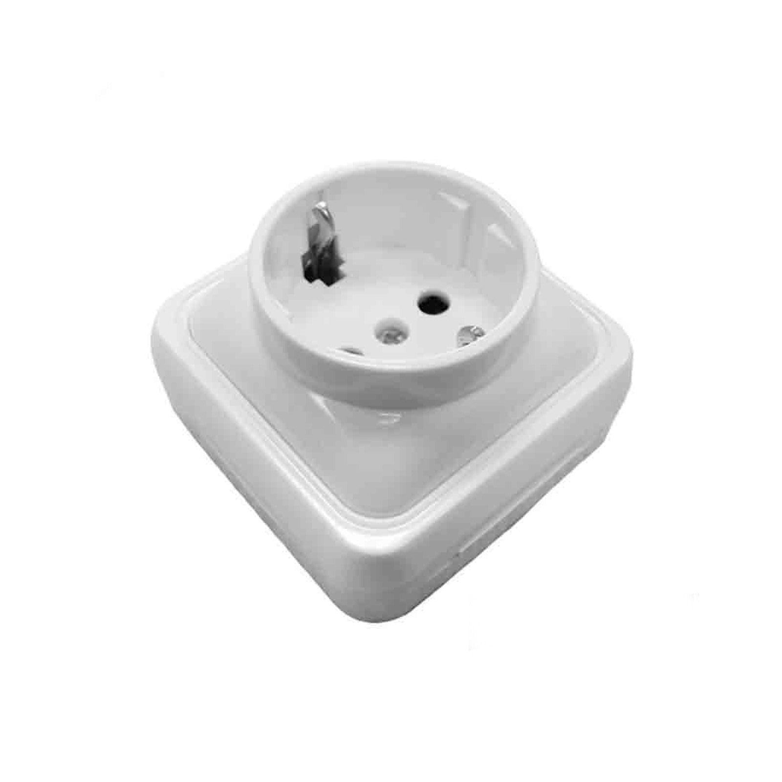 Base de enchufe tipo F de superficie EDM Onsen, 16 A, blanca – Ref. 43162 - referencia 43162
