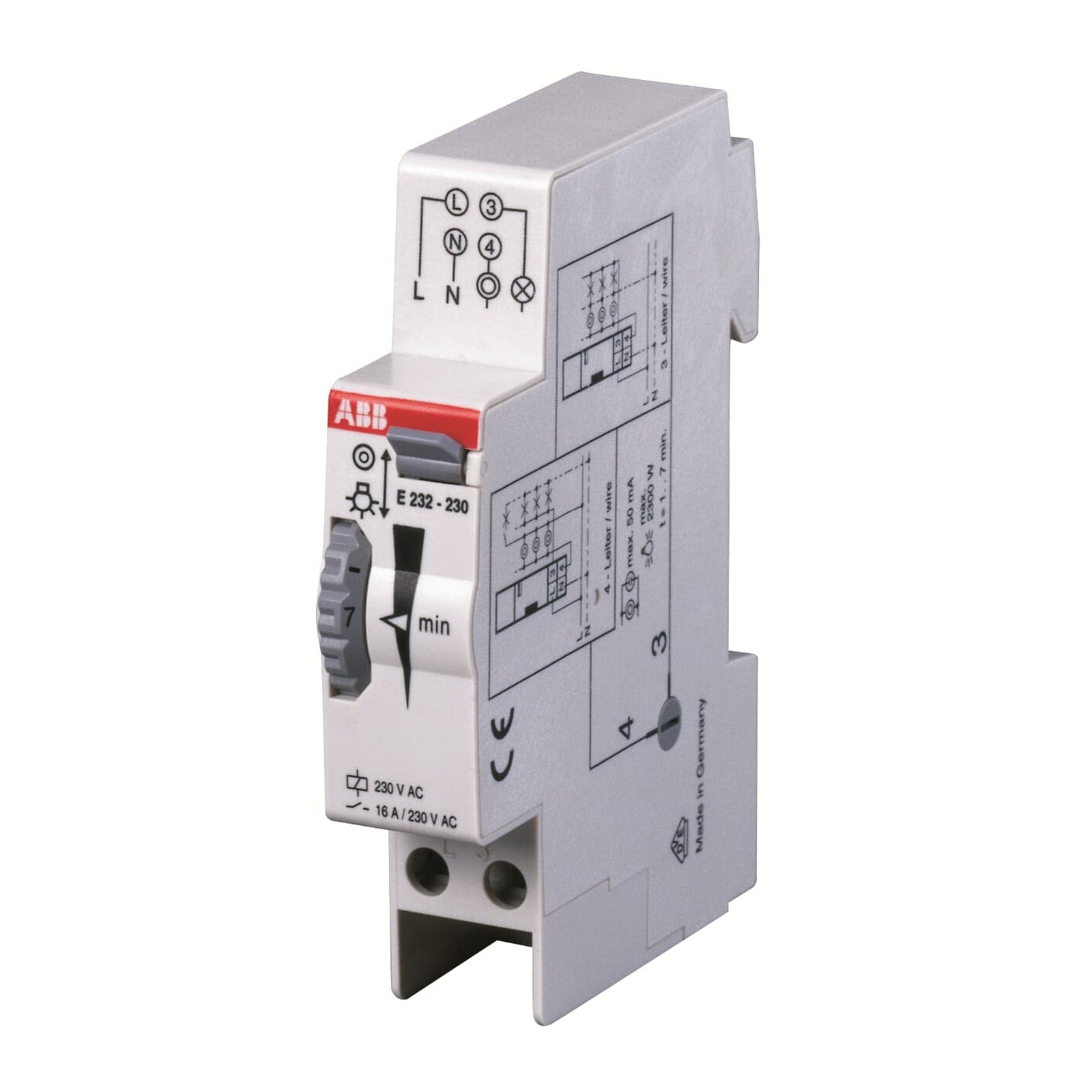 Minutero de escalera ABB E232-230 regulable de 1 a 7 minutos – Ref. 2CDE110000R0501 - referencia 2CDE110000R0501