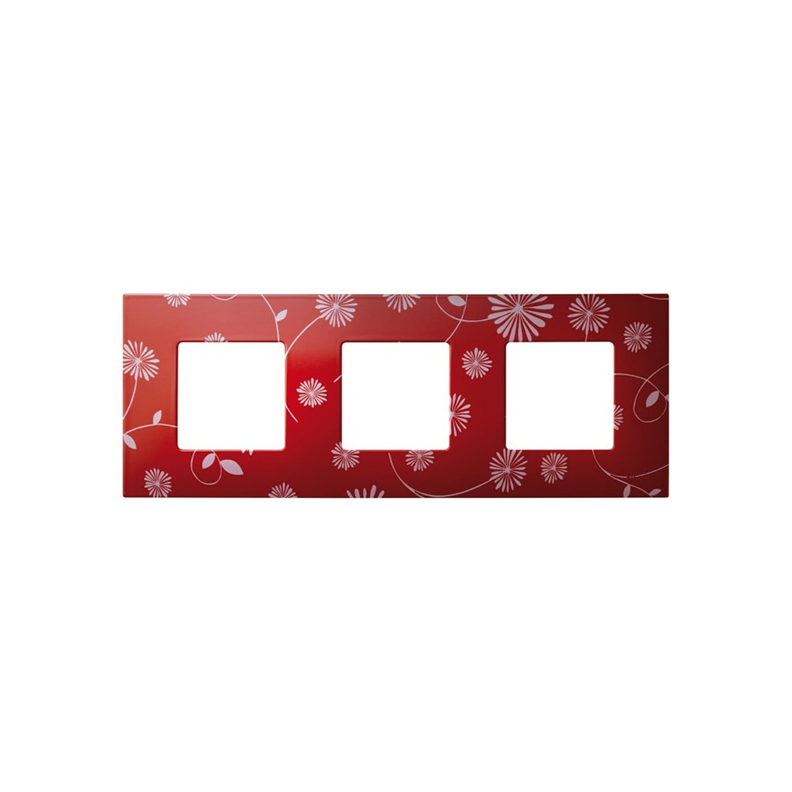 Funda intercambiable para marco de 3 elementos roja y blanca Simon 27 Play - referencia 2700637-803