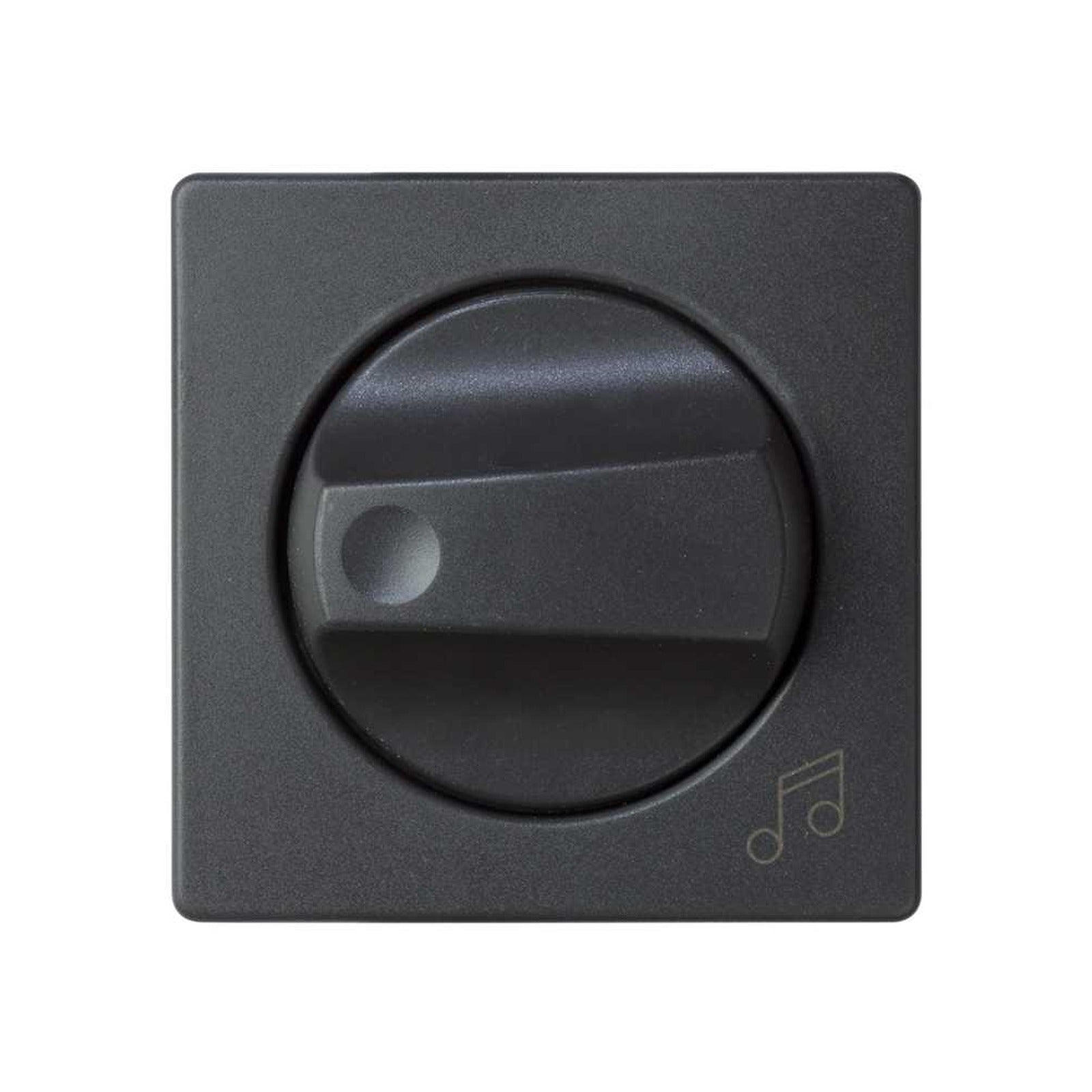 Placa para reguladores de música ambiente con símbolo de nota musical grafito Simon 82 - referencia 82055-38