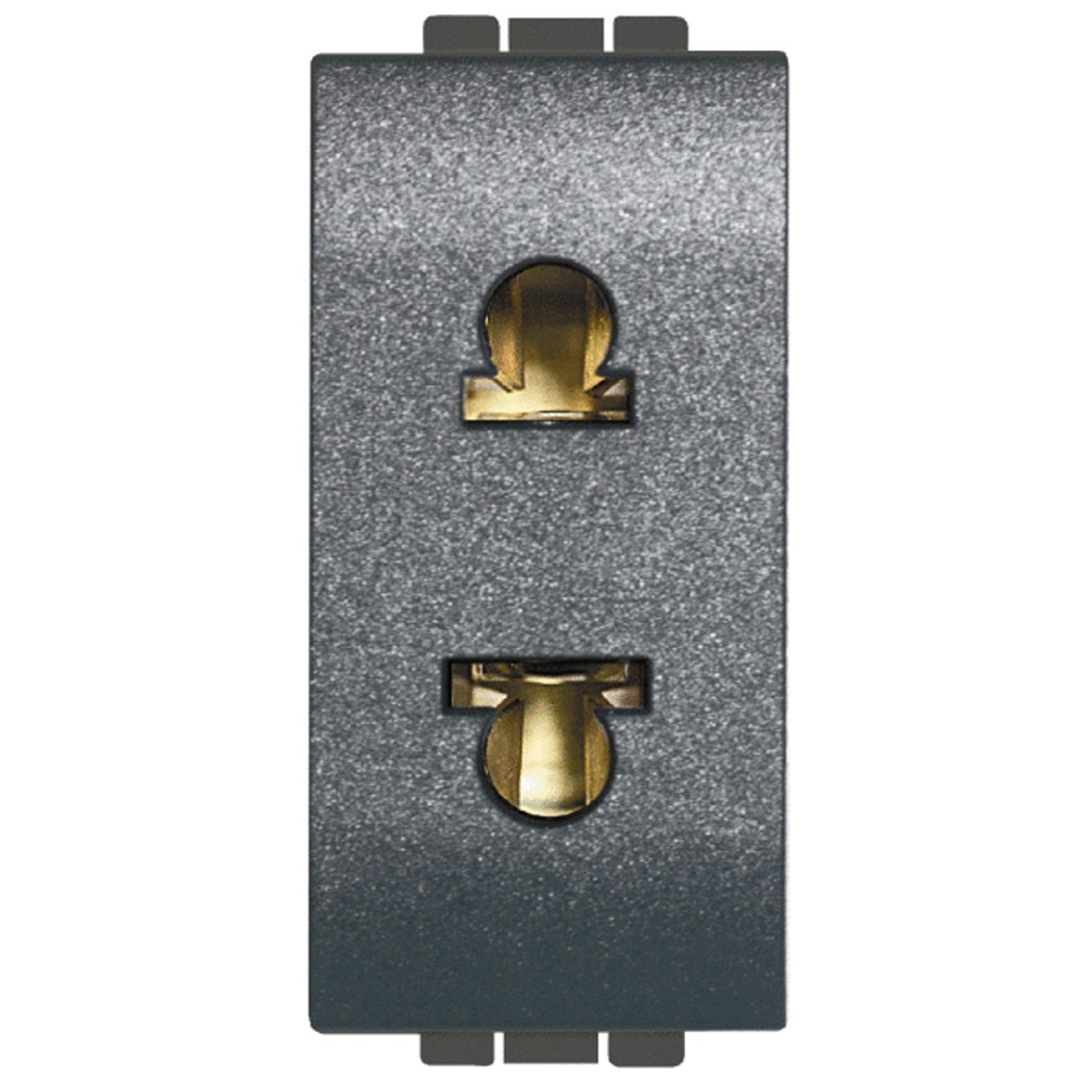 Base de enchufe BTicino Livinglight 2P 16 A 127/250 V, antracita – Ref. L4125S - referencia L4125S