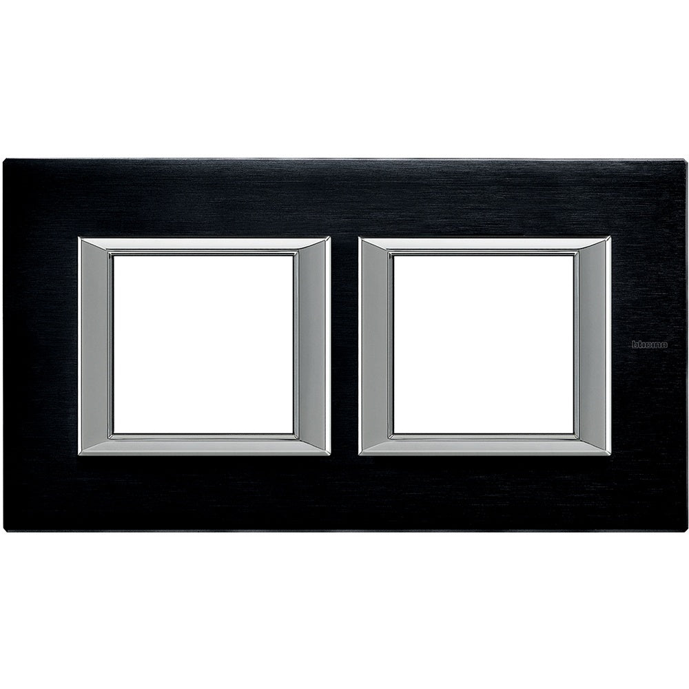 Placa rectangular BTicino Axolute 2 × 2 módulos, antracita cepillada – Ref. HA4802M2HXS - referencia HA4802M2HXS