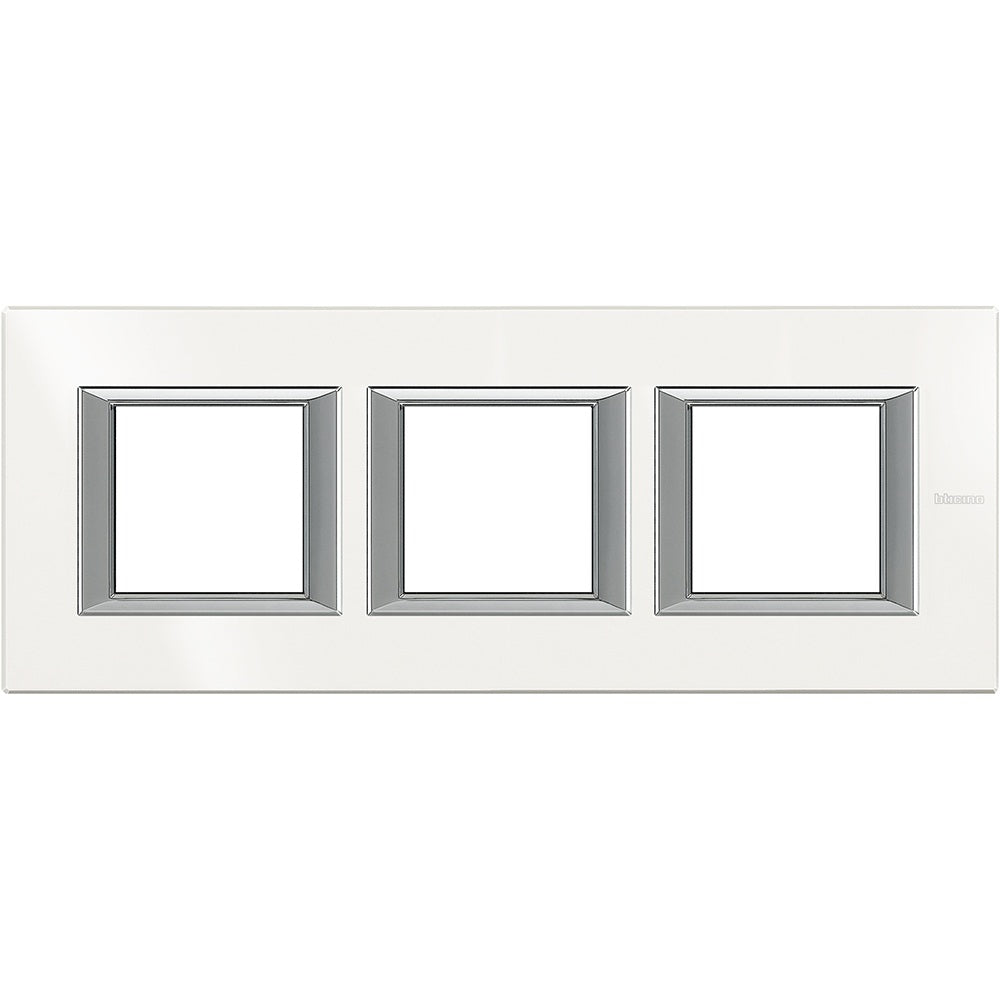 Placa rectangular BTicino Axolute 2 × 3 módulos, blanco monocromo – Ref. HA4802M3HHD - referencia HA4802M3HHD