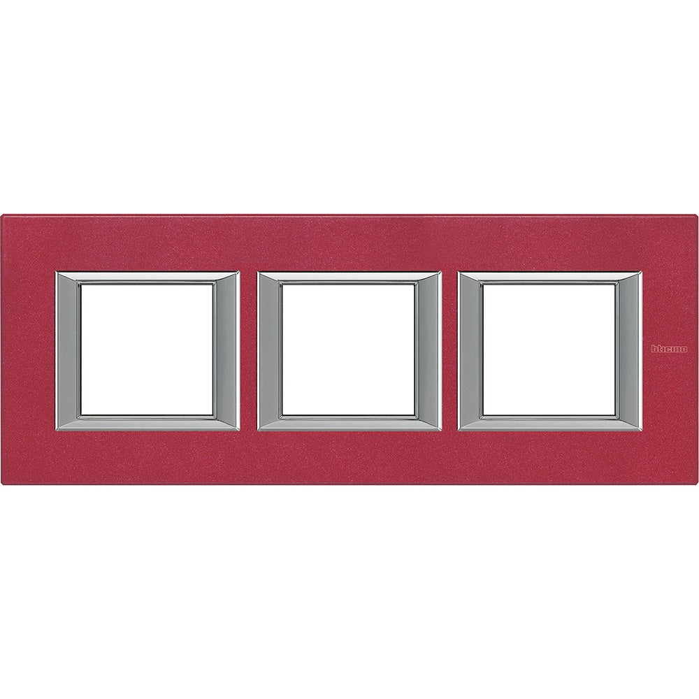 Placa rectangular BTicino Axolute 2 × 3 módulos, rojo China – Ref. HA4802M3HRC - referencia HA4802M3HRC