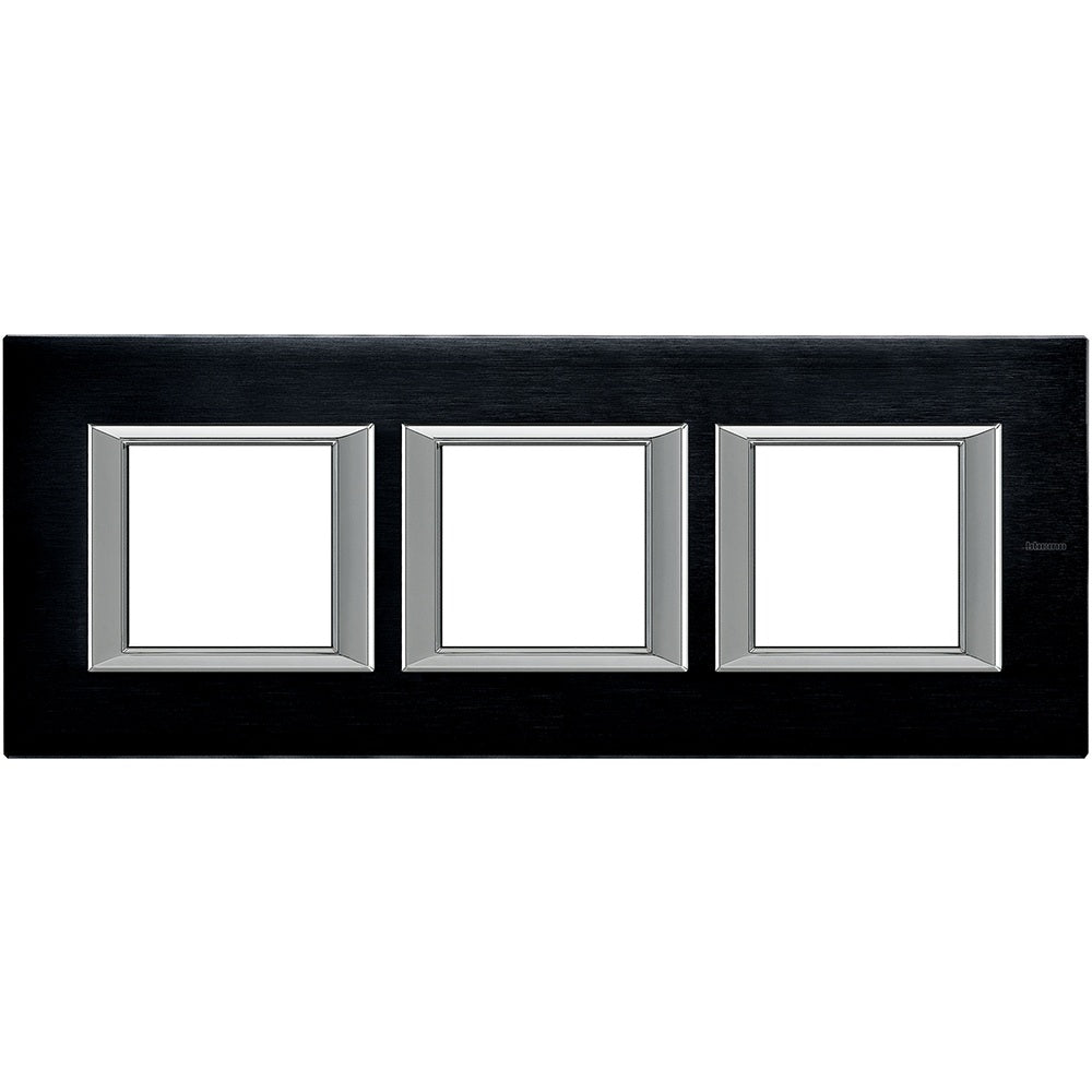 Placa rectangular BTicino Axolute 2 × 3 módulos, antracita cepillada – Ref. HA4802M3HXS - referencia HA4802M3HXS