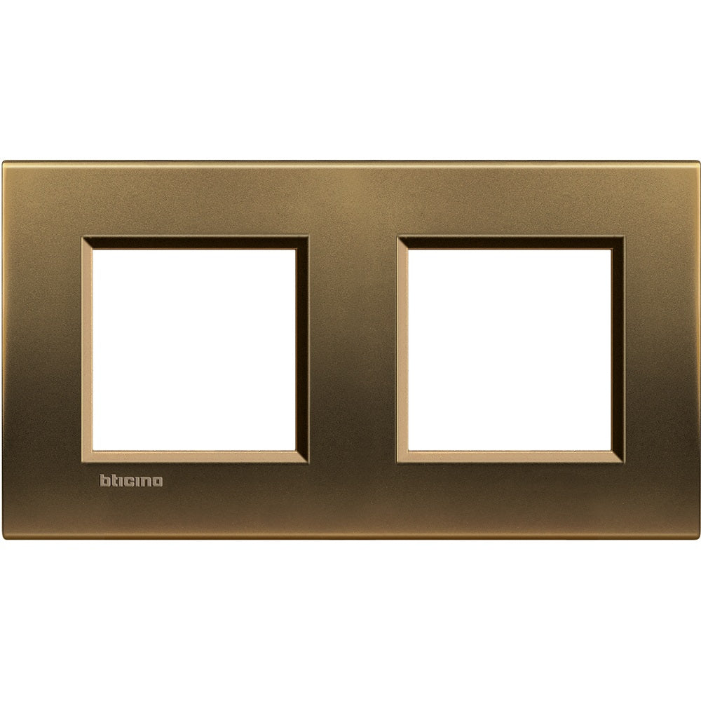 Placa cuadrada BTicino Livinglight 2 × 2 módulos, bronce – Ref. LNA4802M2BZ - referencia LNA4802M2BZ