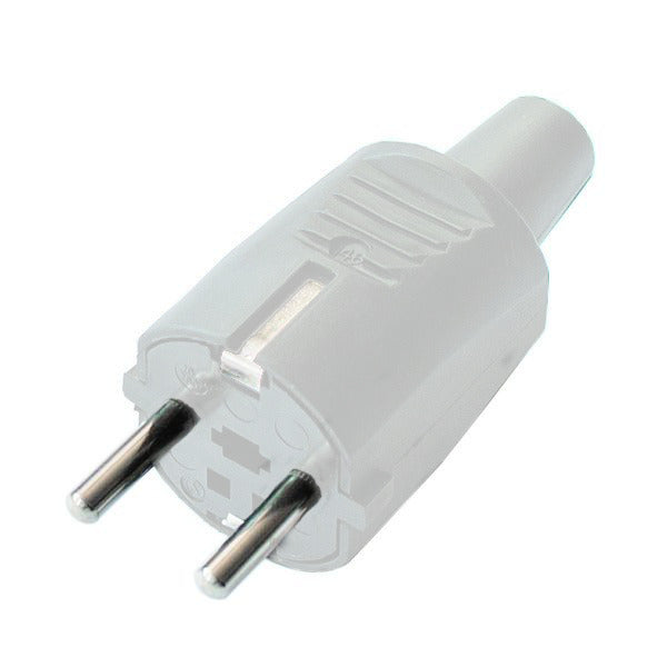 Clavija bipolar Schuko de goma Fenoplastica 146 blanca 16 A – Ref. 146B - referencia 146B