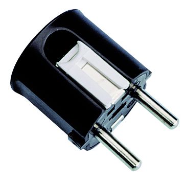 Clavija bipolar Schuko Fenoplastica 159 negra 16 A con entrada lateral – Ref. 159N - referencia 159N