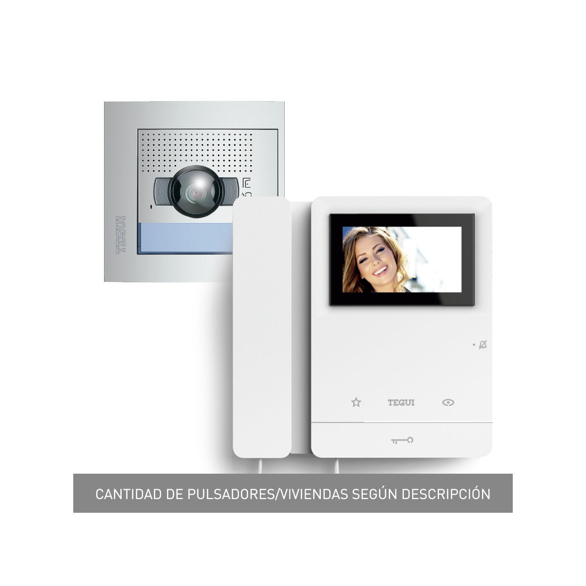 Kit de videoportero Tegui Serie 8 de 1 vivienda, 2 hilos y placa Sfera New – Ref. 378111 - referencia 378111