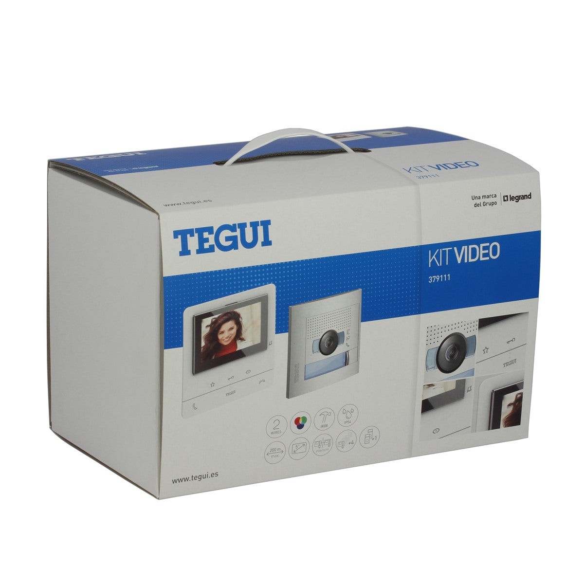 Kit de videoportero Tegui Classe 100V16B de 1 vivienda con placa Sfera New – Ref. 379111 - referencia 379111