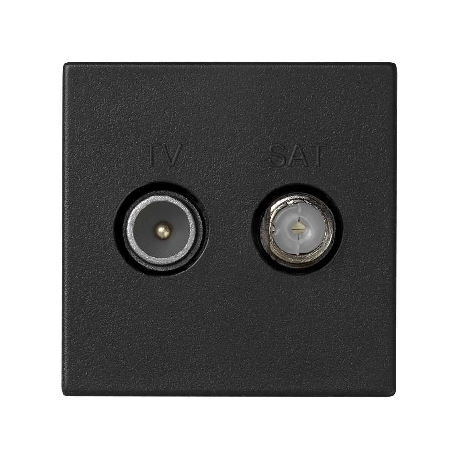 Toma TV+SAT IEC única hembra con placa embellecedora grafito SIMON Simon K45 – Ref. K130A/14 - referencia K130A/14