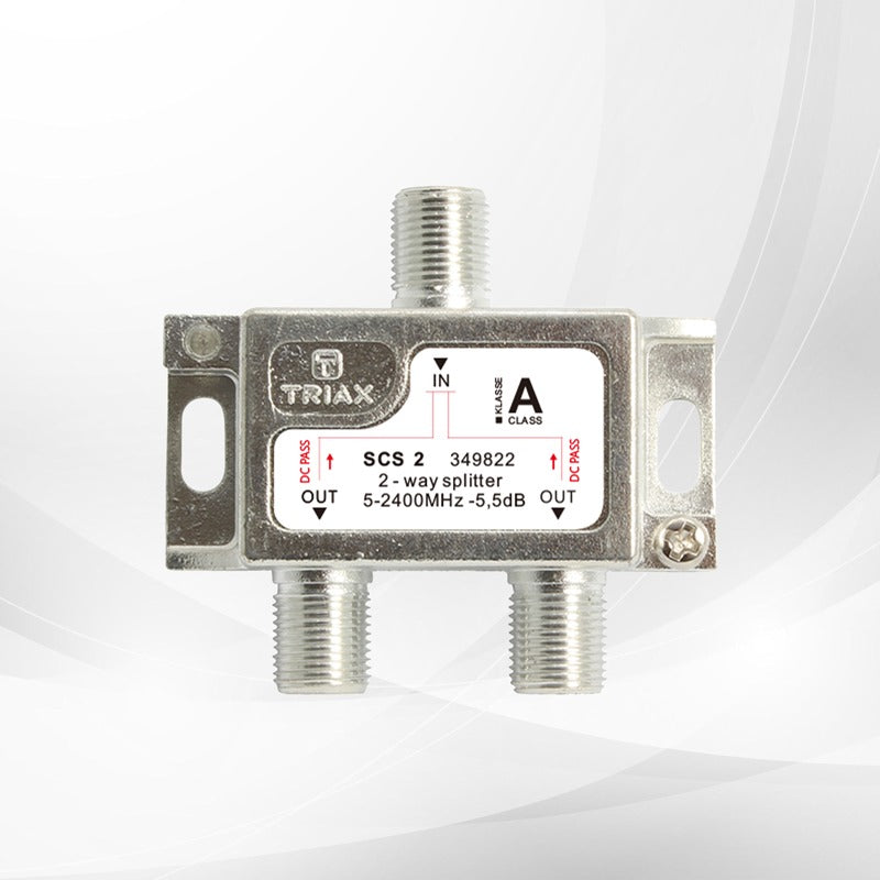 Repartidor de 2 vías 5-2400 MHz con paso de corriente TRIAX – Ref. 349822 - referencia 349822