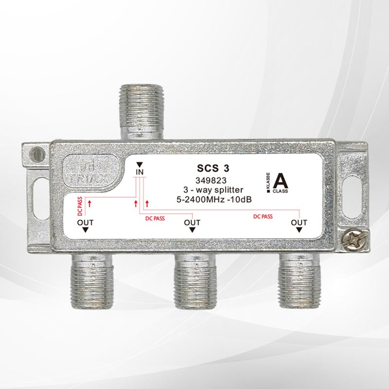 Repartidor de 3 vías 5-2400 MHz con paso de corriente TRIAX – Ref. 349823 - referencia 349823