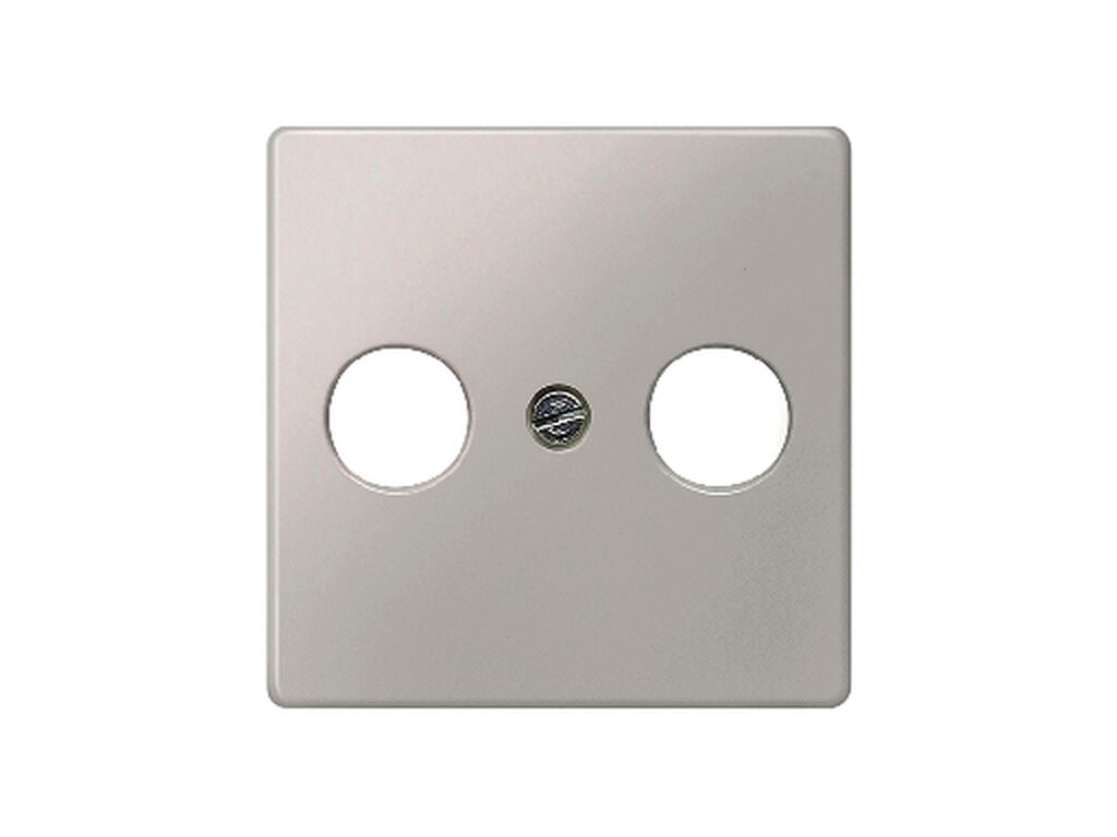 Tapa de televisiÃ³n de 2 entradas BJC Miro aluminio metalizado â€“ Ref. 5TG1253 - referencia 5TG1253