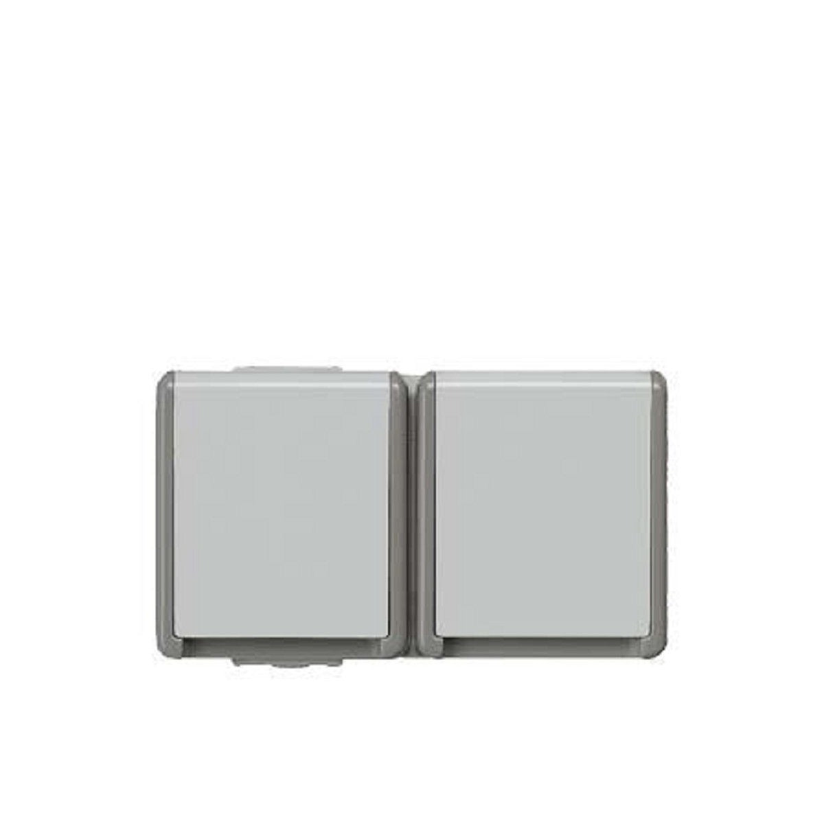 Doble base Schuko de superficie Siemens Delta IP44 – Ref. 5UB4725 - referencia 5UB4725