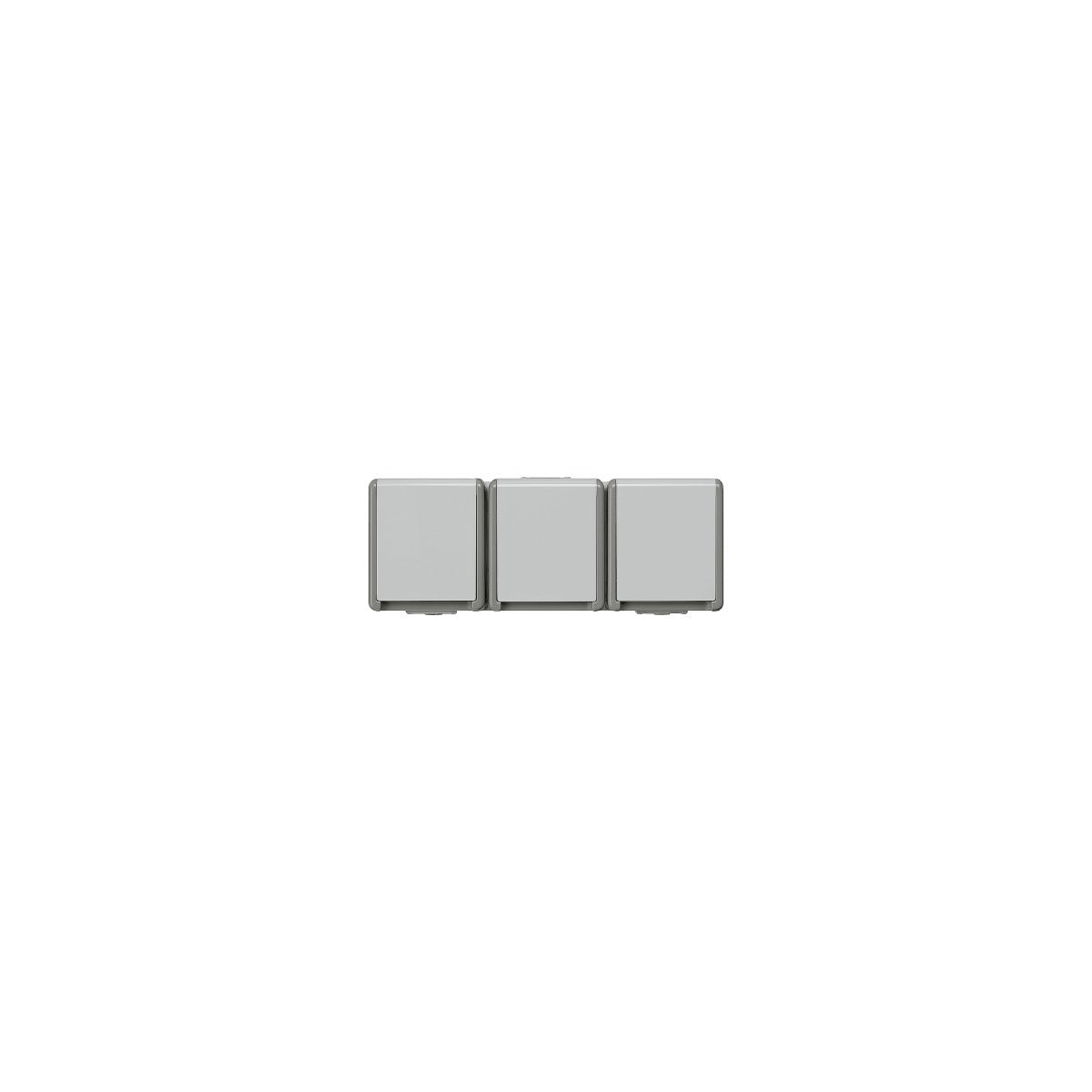 Base triple Schuko de superficie BJC Siemens IP44 gris – Ref. 5UB4732 - referencia 5UB4732