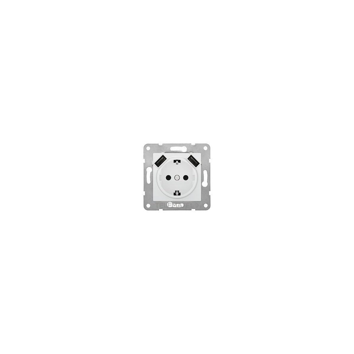 Base Schuko con doble USB BJC Viva blanco polar – Ref. 23526-USB - referencia 23526-USB