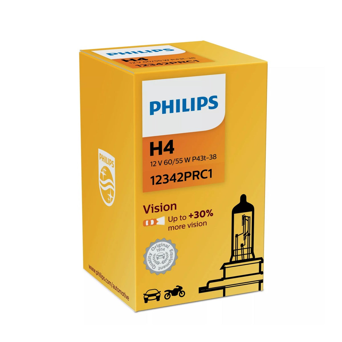 Lámpara halógena para automóvil Philips Vision H4 60/55 W 12 V – Ref. 12342PRC1 - referencia 12342PRC1