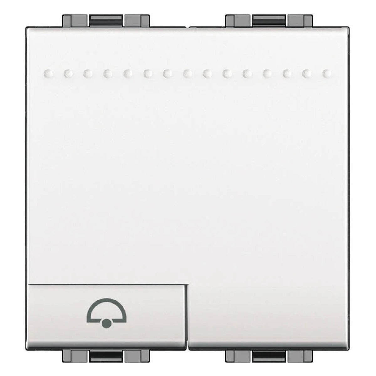 Pulsador luminoso BTicino Livinglight blanco con símbolo de timbre – Ref. N4042M2N - modelo N4042M2N