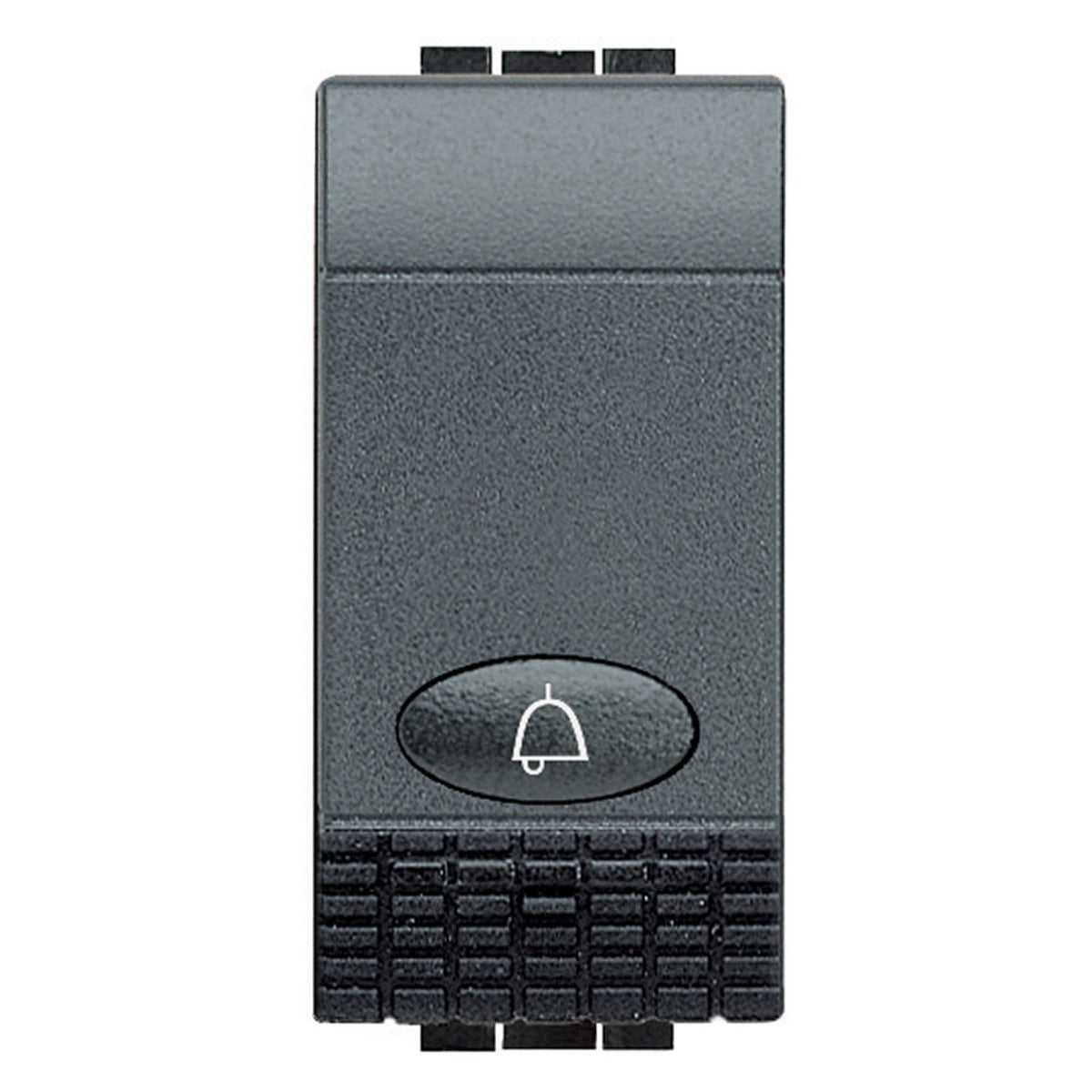 Pulsador luminoso BTicino Livinglight antracita con símbolo de campana – Ref. L4042N - referencia L4042N