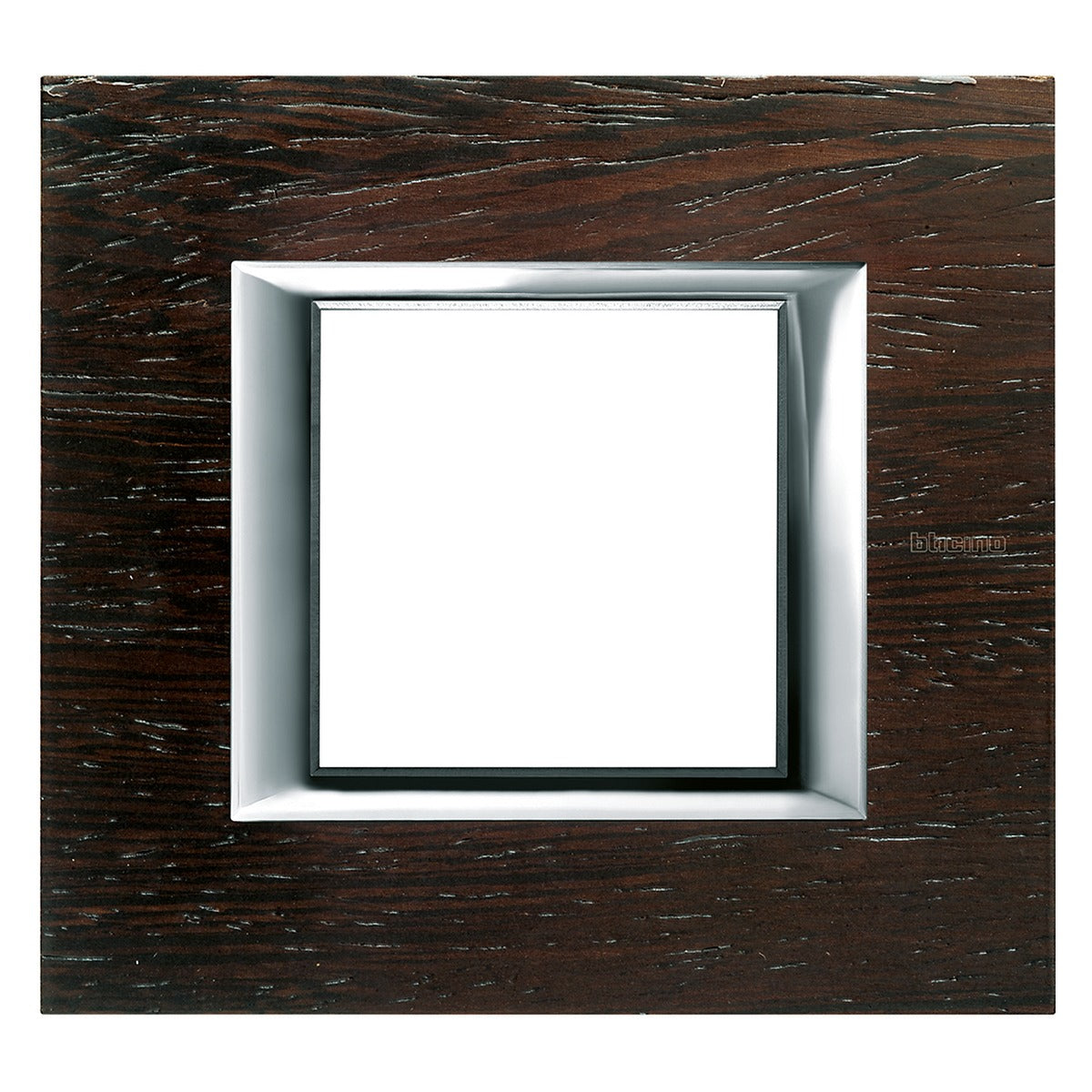 Placa rectangular BTicino Axolute de madera wengué para 2 módulos – Ref. HA4802LWE - referencia HA4802LWE