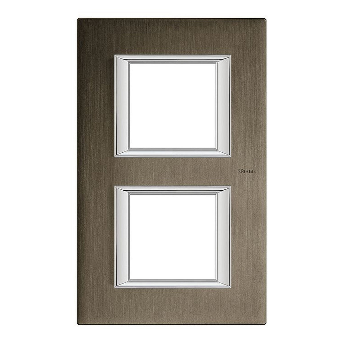 Placa BTicino Axolute de bronce cepillado para 2×2 módulos vertical – Ref. HA4802/2BR - referencia HA48022BR