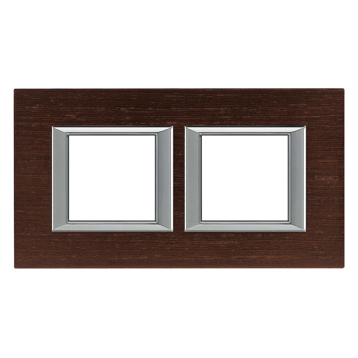 Placa BTicino Axolute de madera wengué para 2×2 módulos horizontal – Ref. HA4802M2HLWE - referencia HA4802M2HLWE