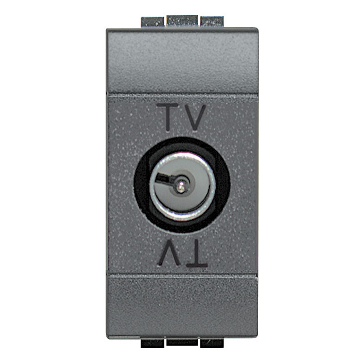 Base coaxial TV BTicino Livinglight antracita pasante de 1 módulo – Ref. L4202P - referencia L4202P