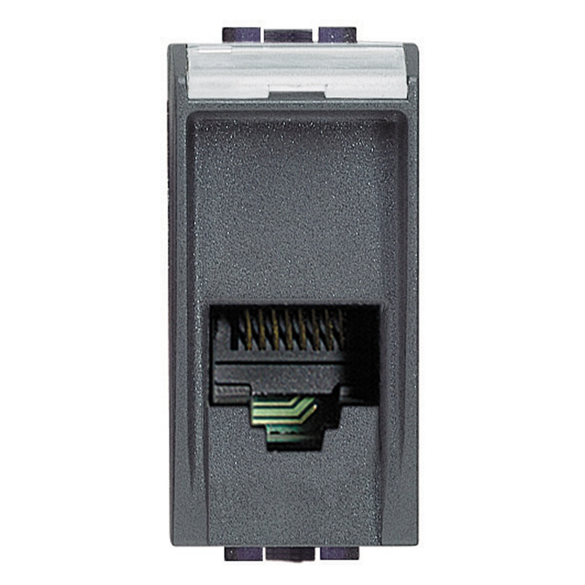 Conector telefónico RJ11 BTicino Livinglight antracita de 1 módulo – Ref. L4258/11N - referencia L425811N