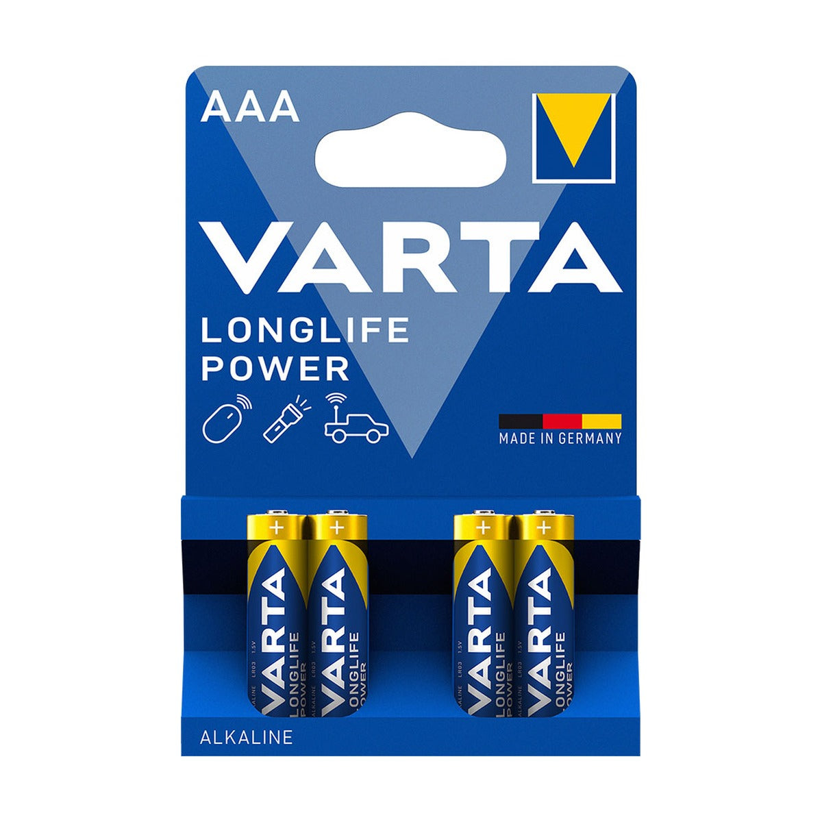 Pilas alcalinas Varta Longlife Power AAA/LR03, blíster de 4 – Ref. EDM 38431 - referencia 38431