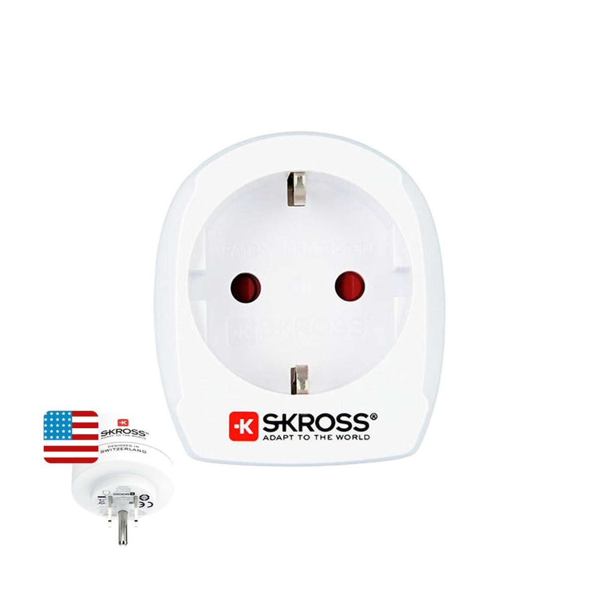 Adaptador de viaje Skross Europa a Estados Unidos, 15 A – Ref. EDM 40904 - referencia 40904