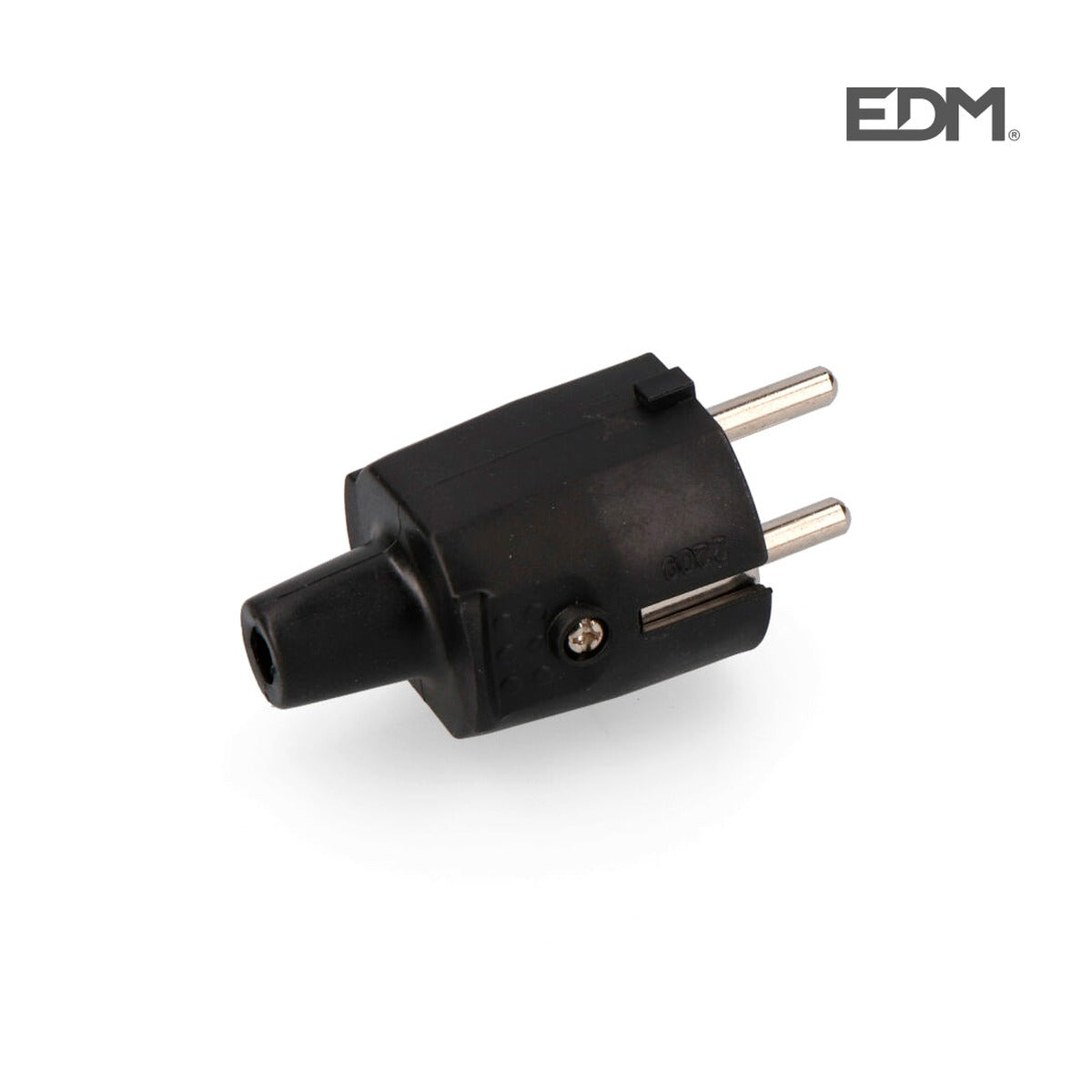 Clavija Schuko de goma negra 10/16 A, 250 V, IP44 – Ref. EDM 42003 - referencia 42003