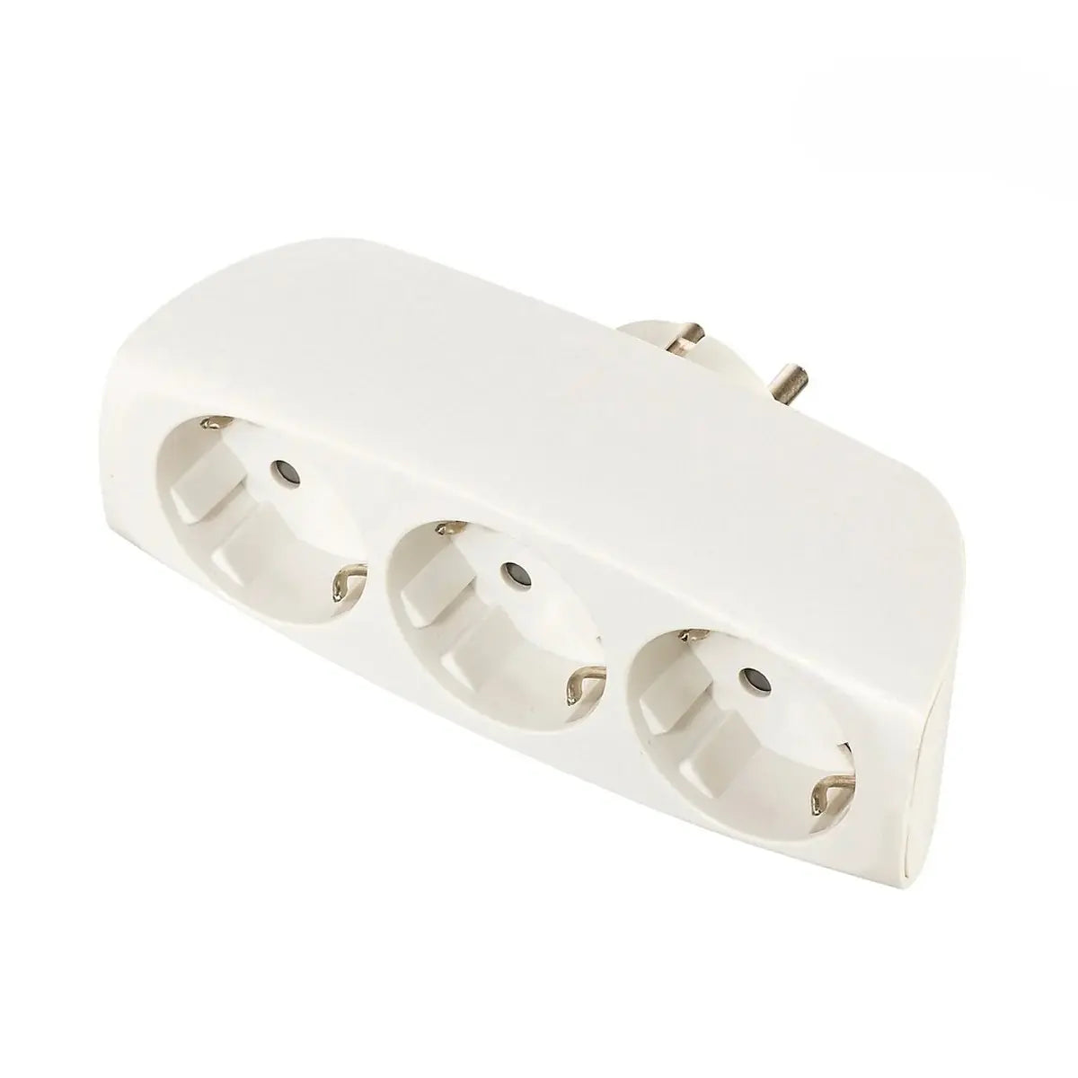 Adaptador triple Schuko frontal blanco 16 A, 250 V – Ref. EDM R40043