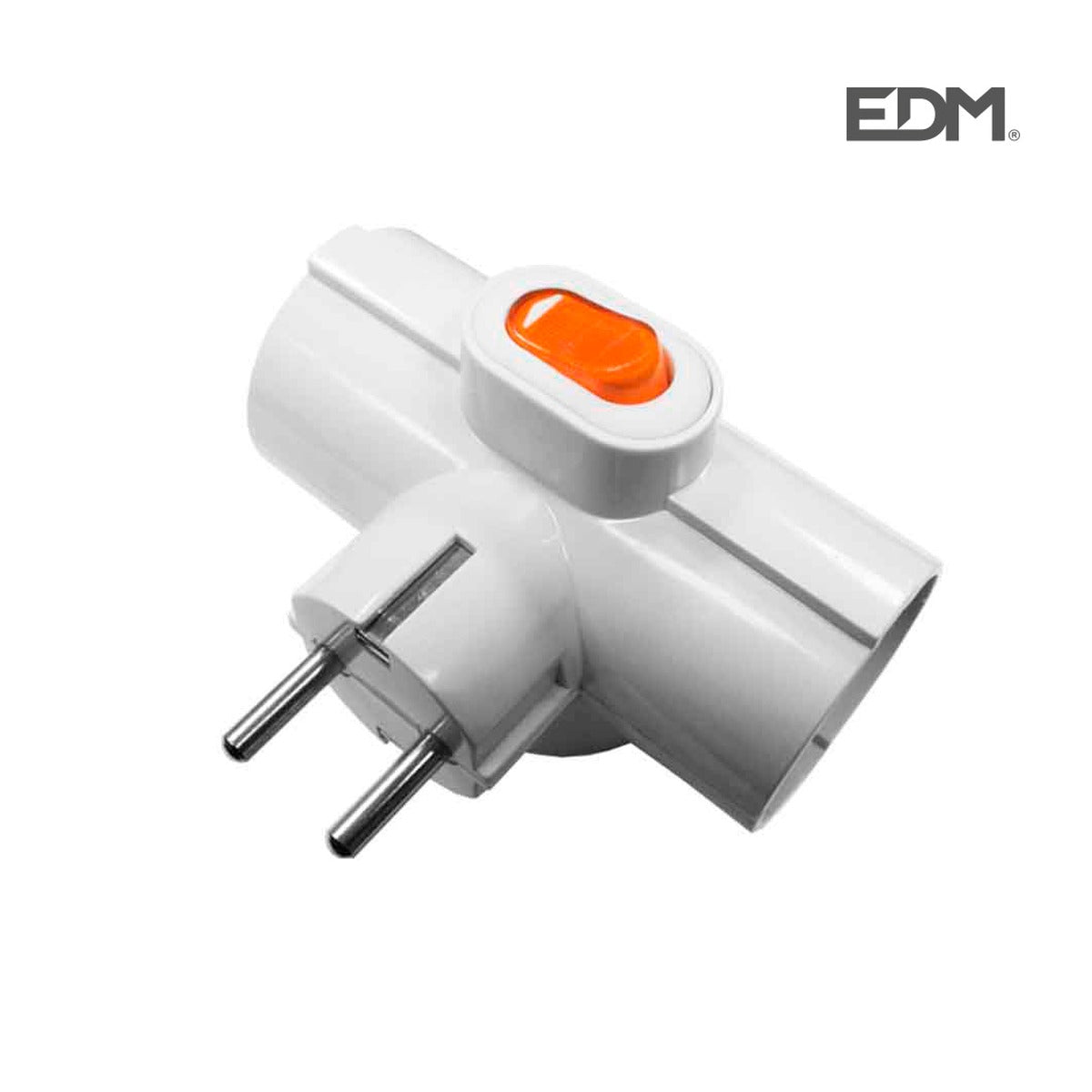 Adaptador triple Schuko con interruptor luminoso 16 A, 250 V – Ref. EDM R40067 - referencia 40067