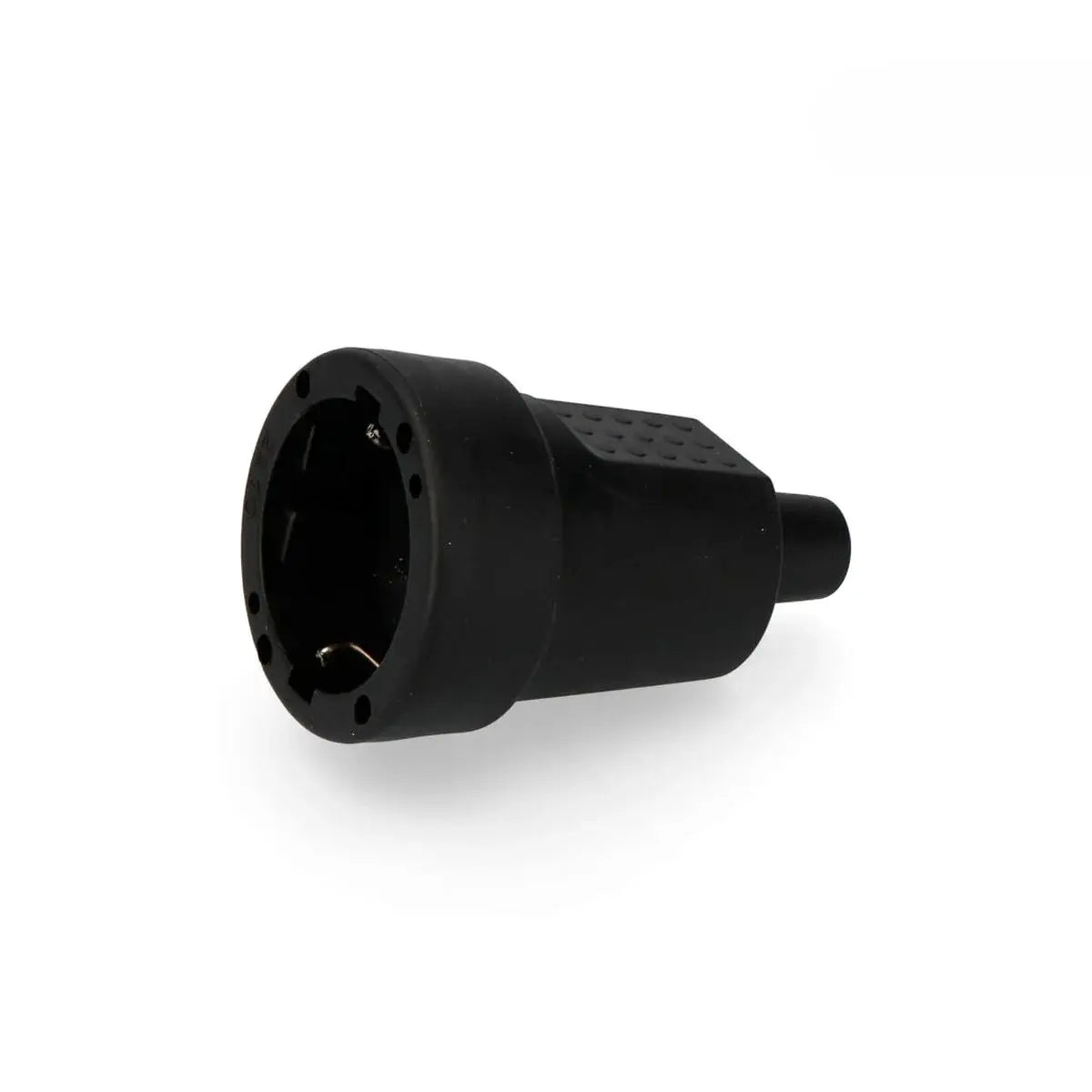 Base aérea Schuko de goma negra 10/16 A, 250 V, IP44 – Ref. EDM R42103