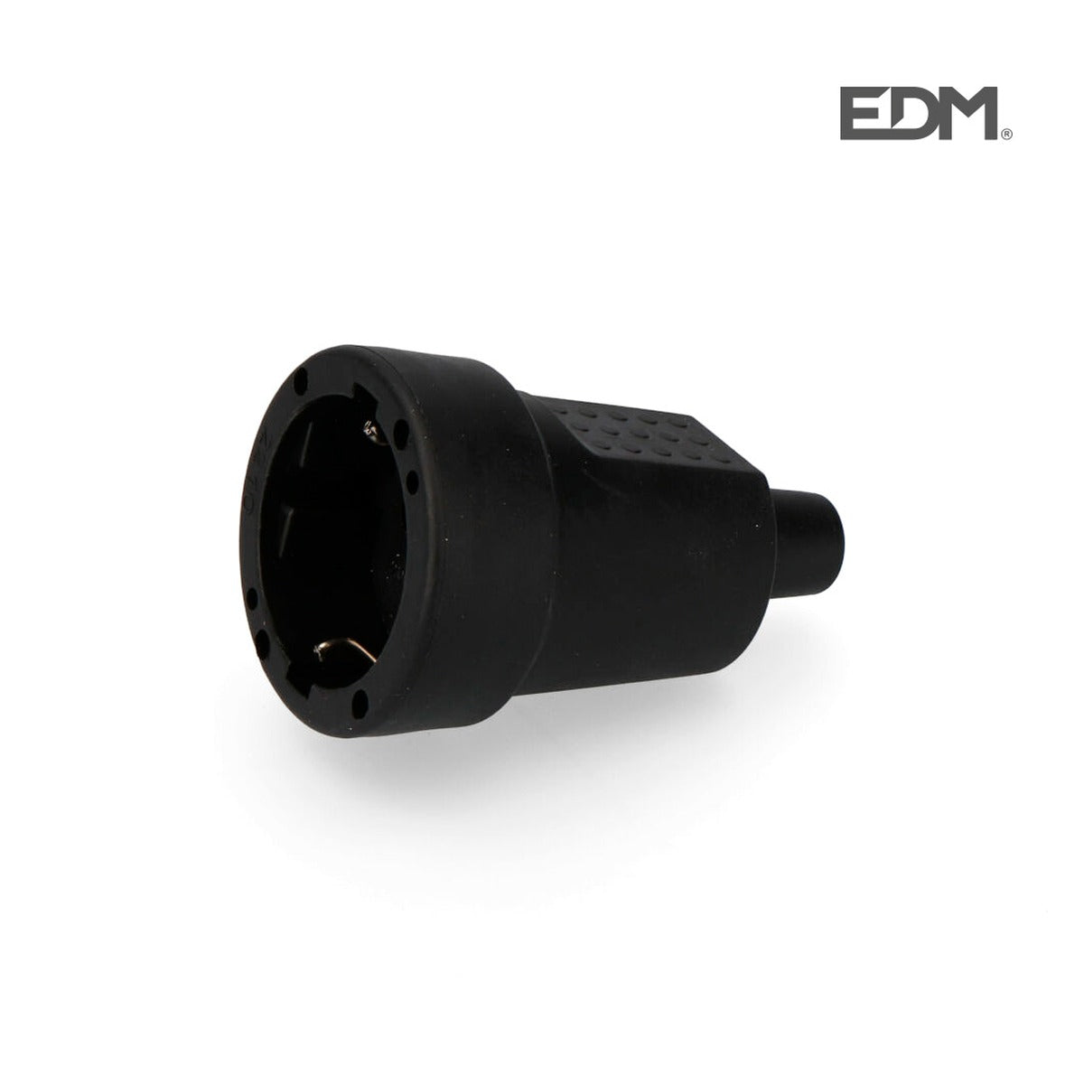 Base aérea Schuko de goma negra 10/16 A, 250 V, IP44 – Ref. EDM R42103 - referencia 42103