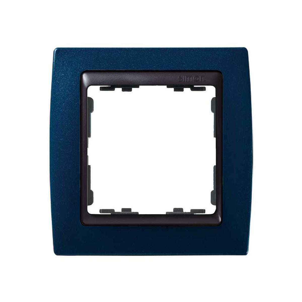 Marco de 1 elemento Simon 82 en azul metalizado, interior grafito - referencia 82814-64