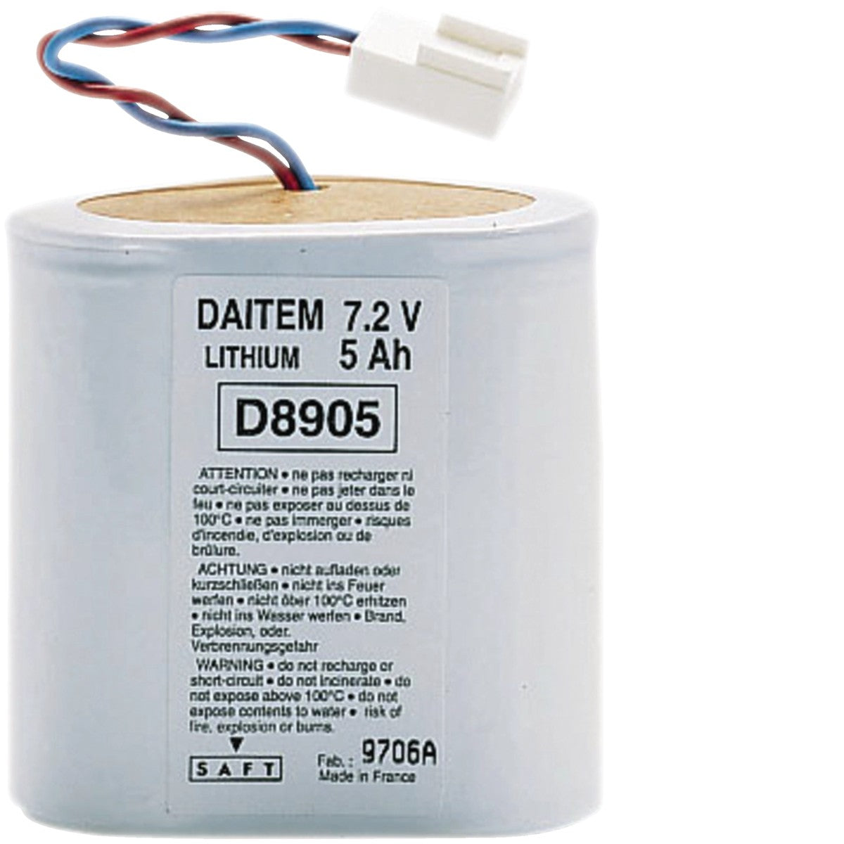 Pila de litio Hager BATLI06 7,2 V 5 Ah - referencia BATLI06