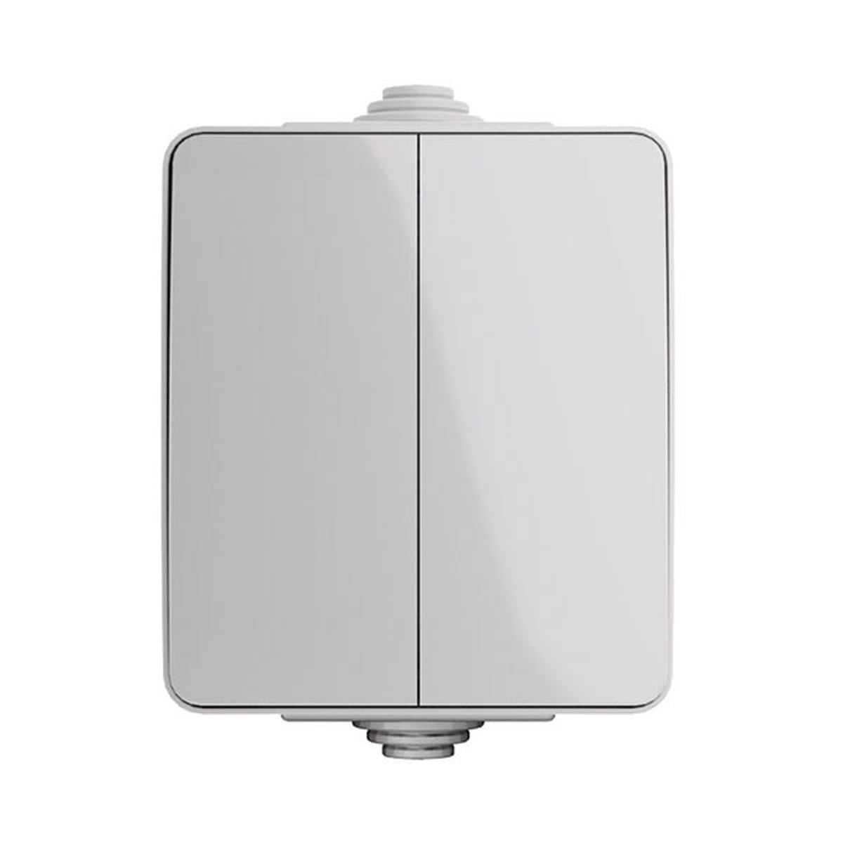 Conmutador doble de superficie Atmoss S60 gris 250 V - referencia S6040414
