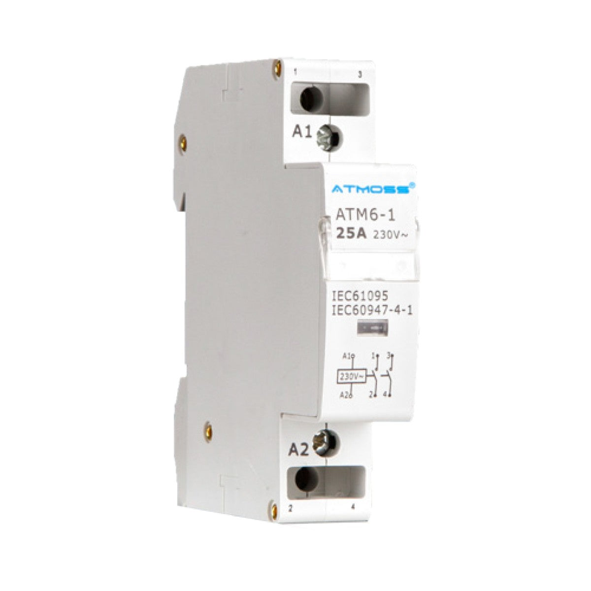 Contactor modular Atmoss 2P 25 A de 1 módulo - referencia 105CON002