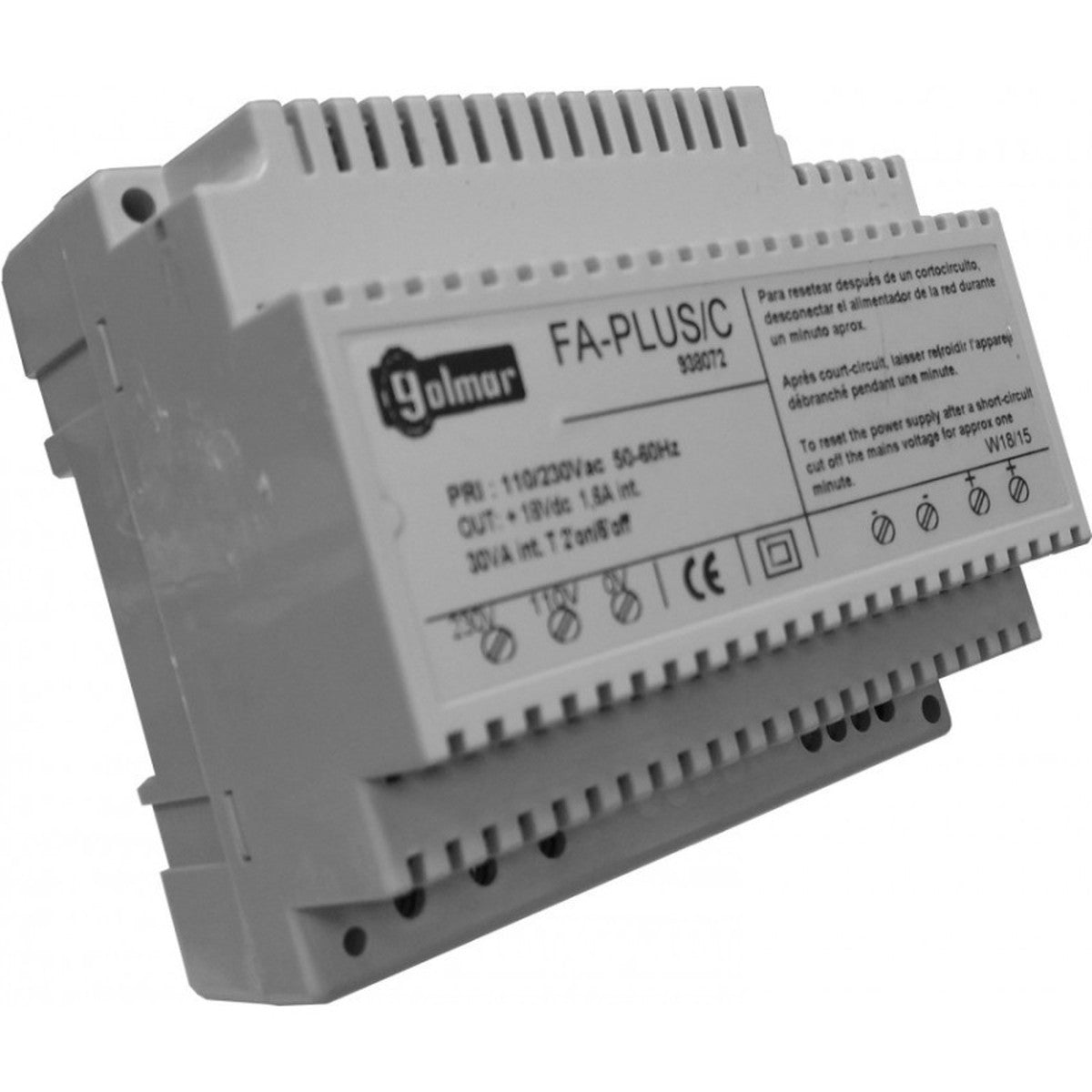 Alimentador Golmar FA-PLUS/C 18 Vcc 30 VA 6 módulos DIN - referencia 19905107
