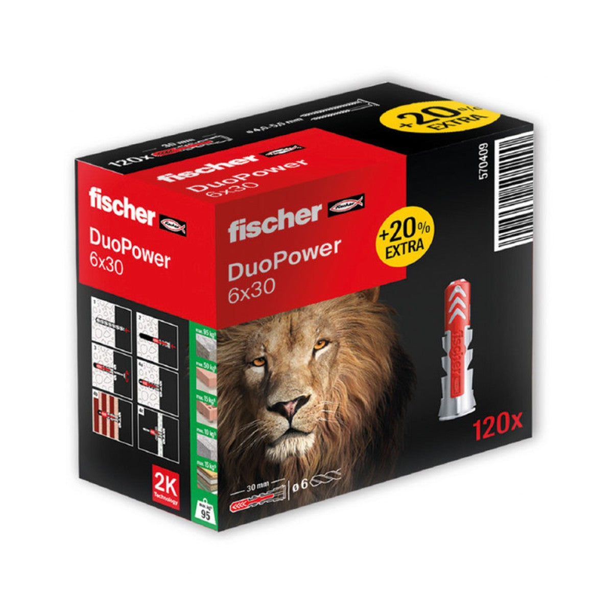 Taco Fischer DuoPower 6 × 30 mm caja de 120 unidades - referencia 570409